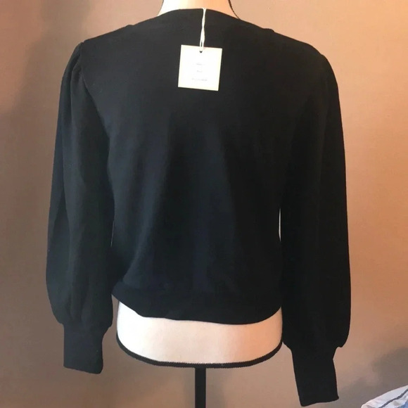 🍁Gorgeous Night Textured Puff-Shoulder Sweatshirt - Picture 5 of 5